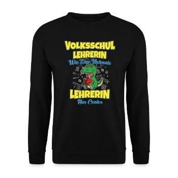 Volksschullehrerin Volksschule Lehrkraft Lehrerin - Unisex Pullover - Schwarz - Vorne - Alina (178cm) & Michal (187cm)