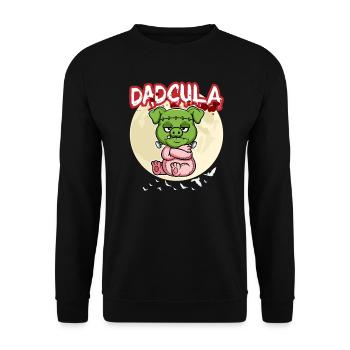 Dadcula Dracula Vampire Papa Drôle Fête d’Halloween - Sweat-shirt Unisexe - noir - Devant - Alina (178cm) & Michal (187cm)