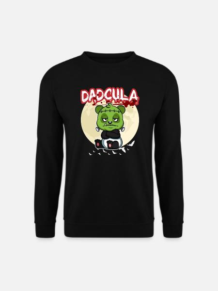 Dadcula Dracula Vampire Dad Funny Halloween Party - Unisex Pullover - Schwarz