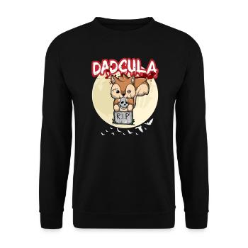 Dadcula Dracula Vampire Papa Drôle Fête d’Halloween - Sweat-shirt Unisexe - noir - Devant - Alina (178cm) & Michal (187cm)