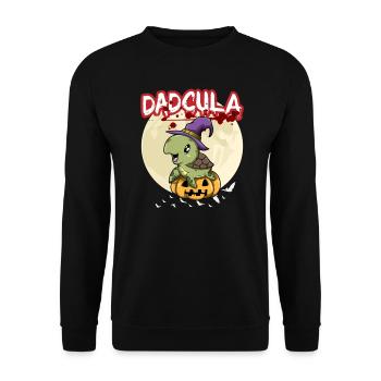 Dadcula Dracula Vampire Dad Funny Halloween Party - Unisex Sweatshirt - black - Front - Alina (178cm) & Michal (187cm)