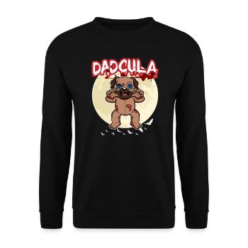 Dadcula Dracula Vampire Papa Drôle Fête d’Halloween - Sweat-shirt Unisexe - noir - Devant - Alina (178cm) & Michal (187cm)