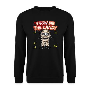 Montrez-moi le truc ou la friandise du costume d’Halloween - Sweat-shirt Unisexe - noir - Devant - Alina (178cm) & Michal (187cm)