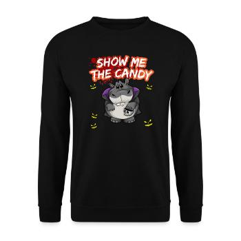 Montrez-moi le truc ou la friandise du costume d’Halloween - Sweat-shirt Unisexe - noir - Devant - Alina (178cm) & Michal (187cm)