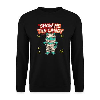 Montrez-moi le truc ou la friandise du costume d’Halloween - Sweat-shirt Unisexe - noir - Devant - Alina (178cm) & Michal (187cm)