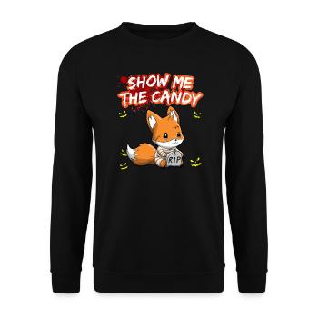 Show Me The Candy Halloween Costume Trick Or Treat - Unisex Sweatshirt - black - Front - Alina (178cm) & Michal (187cm)
