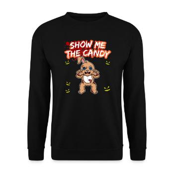 Montrez-moi le truc ou la friandise du costume d’Halloween - Sweat-shirt Unisexe - noir - Devant - Alina (178cm) & Michal (187cm)