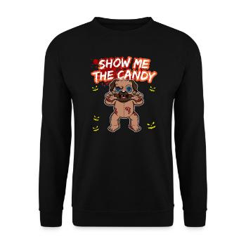 Montrez-moi le truc ou la friandise du costume d’Halloween - Sweat-shirt Unisexe - noir - Devant - Alina (178cm) & Michal (187cm)