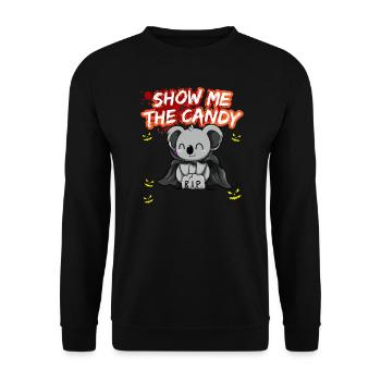 Montrez-moi le truc ou la friandise du costume d’Halloween - Sweat-shirt Unisexe - noir - Devant - Alina (178cm) & Michal (187cm)