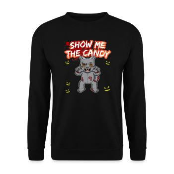 Montrez-moi le truc ou la friandise du costume d’Halloween - Sweat-shirt Unisexe - noir - Devant - Alina (178cm) & Michal (187cm)