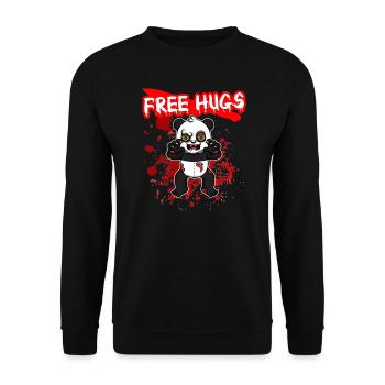 Câlins gratuits Sarcasme d’Halloween Effrayant Effrayant Costume Effrayant - Sweat-shirt Unisexe - noir - Devant - Alina (178cm) & Michal (187cm)