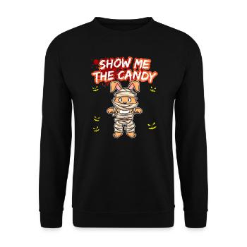 Montrez-moi le truc ou la friandise du costume d’Halloween - Sweat-shirt Unisexe - noir - Devant - Alina (178cm) & Michal (187cm)