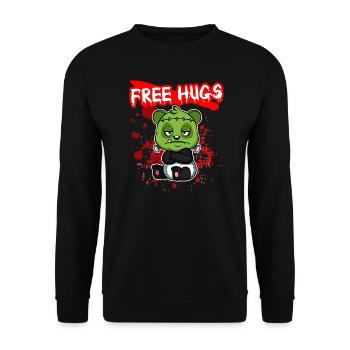 Câlins gratuits Sarcasme d’Halloween Effrayant Effrayant Costume Effrayant - Sweat-shirt Unisexe - noir - Devant - Alina (178cm) & Michal (187cm)