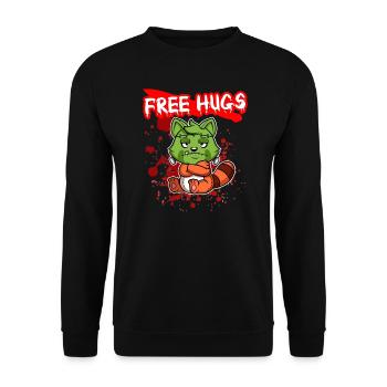 Free Hugs Halloween Sarcasm Scary Creepy Costume - Unisex Pullover - Schwarz - Vorne - Alina (178cm) & Michal (187cm)