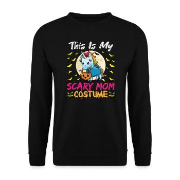 This Is My Scary Mom Costume Funny Halloween - Unisex Sweatshirt - black - Front - Alina (178cm) & Michal (187cm)