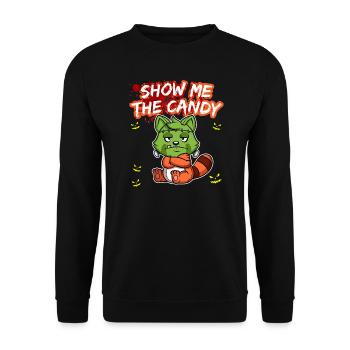 Show Me The Candy Halloween Costume Trick Or Treat - Unisex Sweatshirt - black - Front - Alina (178cm) & Michal (187cm)