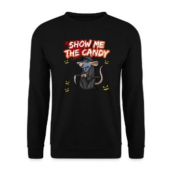 Show Me The Candy Halloween Costume Trick Or Treat - Unisex Sweatshirt - black - Front - Alina (178cm) & Michal (187cm)