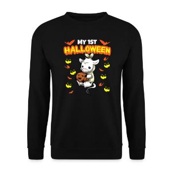Mon premier anniversaire d’Halloween Scary Hallow’s Eve - Sweat-shirt Unisexe - noir - Devant - Alina (178cm) & Michal (187cm)