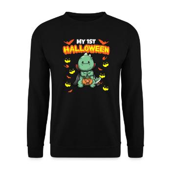 My First Halloween Scary Hallow's Eve Birthday - Unisex Sweatshirt - black - Front - Alina (178cm) & Michal (187cm)