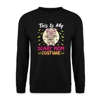 This Is My Scary Mom Costume Funny Halloween - Unisex Sweatshirt - black - Front - Alina (178cm) & Michal (187cm)