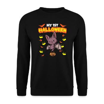 Mon premier anniversaire d’Halloween Scary Hallow’s Eve - Sweat-shirt Unisexe - noir - Devant - Alina (178cm) & Michal (187cm)
