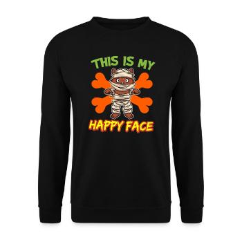 C’est mon visage heureux drôle de monstre d’Halloween - Sweat-shirt Unisexe - noir - Devant - Alina (178cm) & Michal (187cm)