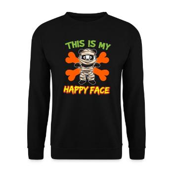 C’est mon visage heureux drôle de monstre d’Halloween - Sweat-shirt Unisexe - noir - Devant - Alina (178cm) & Michal (187cm)