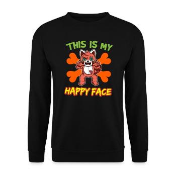 C’est mon visage heureux drôle de monstre d’Halloween - Sweat-shirt Unisexe - noir - Devant - Alina (178cm) & Michal (187cm)