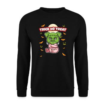 Trick Or Treat Scary Creepy Halloween Monster - Unisex Sweatshirt - black - Front - Alina (178cm) & Michal (187cm)