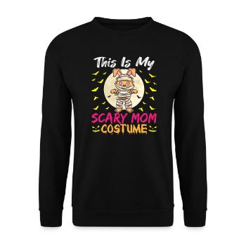 This Is My Scary Mom Costume Funny Halloween - Unisex Sweatshirt - black - Front - Alina (178cm) & Michal (187cm)