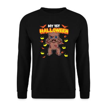 Mon premier anniversaire d’Halloween Scary Hallow’s Eve - Sweat-shirt Unisexe - noir - Devant - Alina (178cm) & Michal (187cm)
