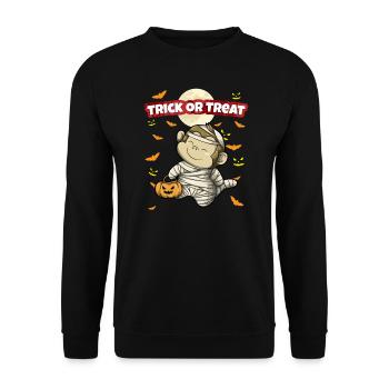 Trick Or Treat Scary Creepy Halloween Monster - Unisex Pullover - Schwarz - Vorne - Alina (178cm) & Michal (187cm)