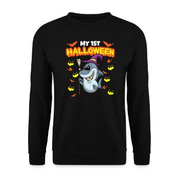 My First Halloween Scary Hallow's Eve Birthday - Unisex Sweatshirt - black - Front - Alina (178cm) & Michal (187cm)