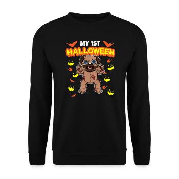 My First Halloween Scary Hallow's Eve Birthday - Unisex Sweatshirt - black - Front - Alina (178cm) & Michal (187cm)