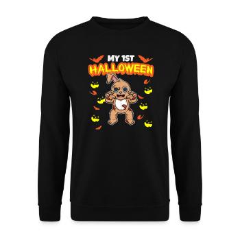 Mon premier anniversaire d’Halloween Scary Hallow’s Eve - Sweat-shirt Unisexe - noir - Devant - Alina (178cm) & Michal (187cm)