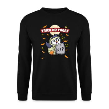 Trick Or Treat Scary Creepy Halloween Monster - Unisex Pullover - Schwarz - Vorne - Alina (178cm) & Michal (187cm)