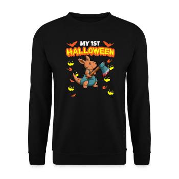 Mon premier anniversaire d’Halloween Scary Hallow’s Eve - Sweat-shirt Unisexe - noir - Devant - Alina (178cm) & Michal (187cm)