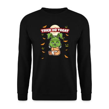 Trick Or Treat Scary Creepy Halloween Monster - Unisex Sweatshirt - black - Front - Alina (178cm) & Michal (187cm)