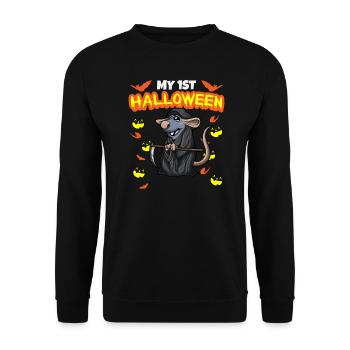 Mon premier anniversaire d’Halloween Scary Hallow’s Eve - Sweat-shirt Unisexe - noir - Devant - Alina (178cm) & Michal (187cm)