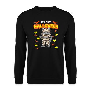 Mon premier anniversaire d’Halloween Scary Hallow’s Eve - Sweat-shirt Unisexe - noir - Devant - Alina (178cm) & Michal (187cm)