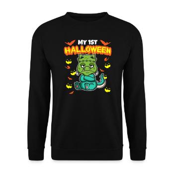 My First Halloween Scary Hallow's Eve Birthday - Unisex Pullover - Schwarz - Vorne - Alina (178cm) & Michal (187cm)