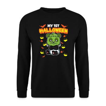 Mon premier anniversaire d’Halloween Scary Hallow’s Eve - Sweat-shirt Unisexe - noir - Devant - Alina (178cm) & Michal (187cm)