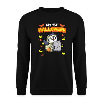 Mon premier anniversaire d’Halloween Scary Hallow’s Eve - Sweat-shirt Unisexe - noir - Devant - Alina (178cm) & Michal (187cm)