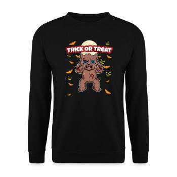 Trick Or Treat Scary Creepy Halloween Monster - Unisex Sweatshirt - black - Front - Alina (178cm) & Michal (187cm)