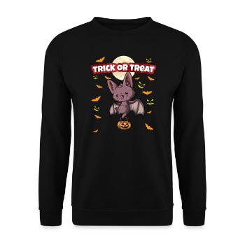 Trick Or Treat Scary Creepy Halloween Monster - Unisex Pullover - Schwarz - Vorne - Alina (178cm) & Michal (187cm)