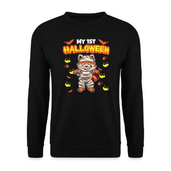 Mon premier anniversaire d’Halloween Scary Hallow’s Eve - Sweat-shirt Unisexe - noir - Devant - Alina (178cm) & Michal (187cm)