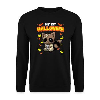 My First Halloween Scary Hallow's Eve Birthday - Unisex Sweatshirt - black - Front - Alina (178cm) & Michal (187cm)