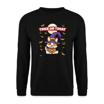 Trick Or Treat Scary Creepy Halloween Monster - Unisex Sweatshirt - black - Front - Alina (178cm) & Michal (187cm)