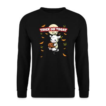 Trick Or Treat Scary Creepy Halloween Monster - Unisex Sweatshirt - black - Front - Alina (178cm) & Michal (187cm)
