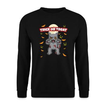 Trick Or Treat Scary Creepy Halloween Monster - Unisex Sweatshirt - black - Front - Alina (178cm) & Michal (187cm)